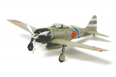 Zoom bild av MITSUBISHI A6M3 ZERO FIGHTER MODEL 32 (HAMP) L=126 mm. SKALA 1/7