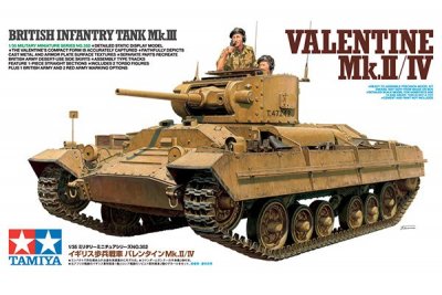Zoom bild av BRITISH TANK MkIII VALENTINE Mk.II/IV MED 2 FIGURER. SKALA 1/35