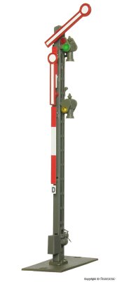 Zoom bild av 4532 H0 Semafor hemsignal, smal mast, med 2 okopplade armar
