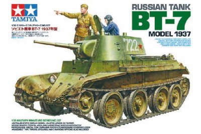 Zoom bild av RUSSIAN TANK BT-7 MODEL 1937 MED 2 FIGURER. SKALA 1/35