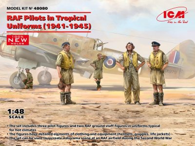 Zoom bild av 1/48 RAF Pilots in Tropical Uniforms (1941-1945)