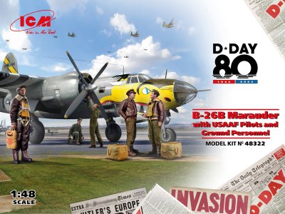 Zoom bild av B-26B Marauder with USAAF Pilots and Ground Personnel