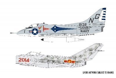 GÅVOSATS: MIG 17F FRESCO & DOUGLAS A-4B SKYHAWK,. SKALA 1/72