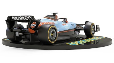 Zoom bild av Scalextric Williams FW45, Alex Albon, Gulf Edition 1:32