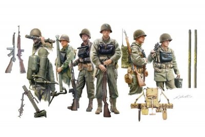 Zoom bild av 10 st. US INFANTRY ON BOARD D-DAY. SKALA 1/35
