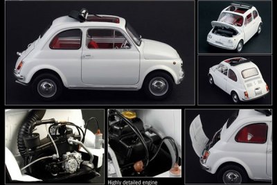 Zoom bild av 1968 FIAT 500F. SKALA 1/12. 247mm.