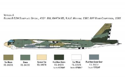 Zoom bild av BOING B.52H STRATOFORTRESS. SKALA 1/72
