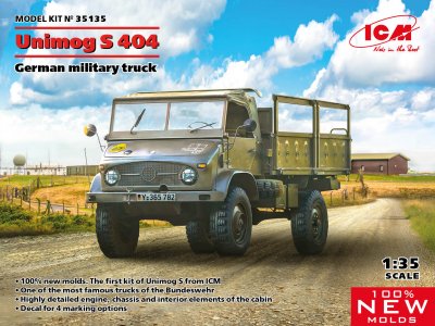 Zoom bild av Unimog S404 tysk militær truck (100% new molds) 1/35