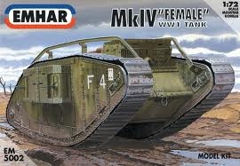 Mk IV "FEMALE" WW1 BATTLE TANK SKALA 1/72