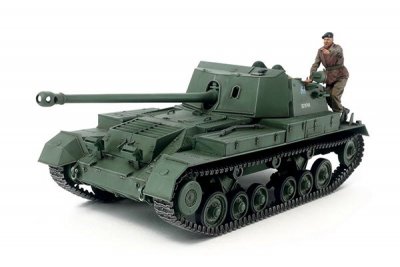 Zoom bild av BRITISH SELF PROPELLED ANTI-TANK GUN ARCHER MED 3 FIGURER. SKALA