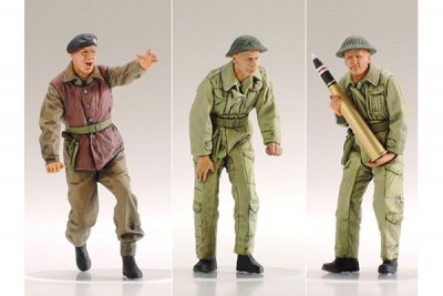 Zoom bild av BRITISH SELF PROPELLED ANTI-TANK GUN ARCHER MED 3 FIGURER. SKALA