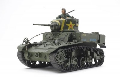 Zoom bild av 1943 US LIGHT TANK M3 STUART, LATE PROD. MED 1 FIGUR. SKALA 1/35