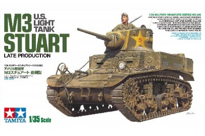 Zoom bild av 1943 US LIGHT TANK M3 STUART, LATE PROD. MED 1 FIGUR. SKALA 1/35