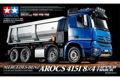 Zoom bild av TAMIYA 1/14 R/C Mercedes-Benz Arocs 4151 8x4 Tipper Truck
