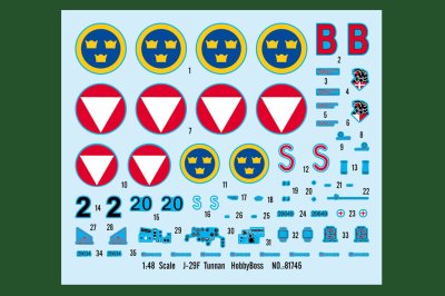 Zoom bild av 3 ST. SVENSKT FLYG SKALA 1/48 + LIM.