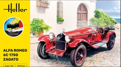 Zoom bild av 1/24 Alfa Romeo 6C 1750 Zagato- COMPLETE w. Glue, Paint,Brush