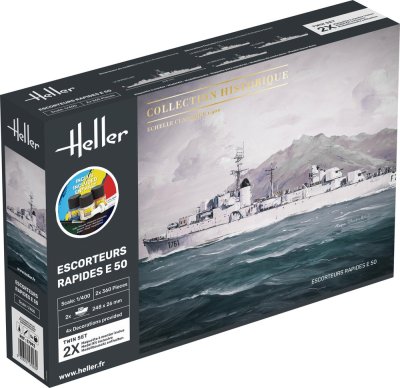 Zoom bild av 1/400 Escorteurs Rapides E 5O COMPLETE with glue, paint and brush.