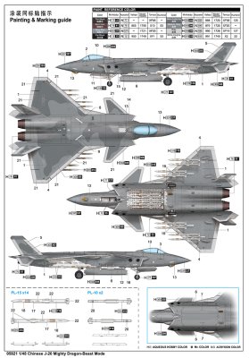 Zoom bild av 1/48 Chinese J-20 Mighty Dragon-Beast Mode