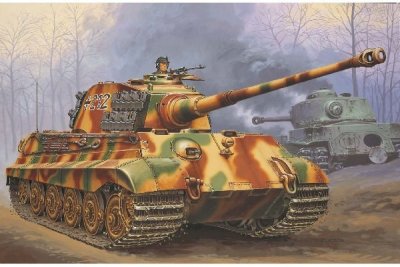 Zoom bild av 1944 TIGER II AUSF. B. 144 DELAR L=142mm. NIVÅ 4 AV 4. SKALA 1/7