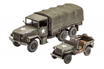 Zoom bild av 1950 M34 TRUCK + JEEP. 98 DELAR. L=195/101mm. NIVÅ 4 AV 5. SKALA