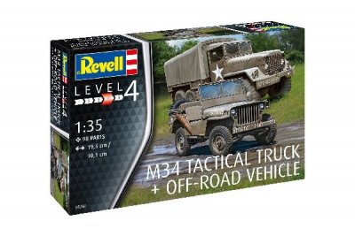 Zoom bild av 1950 M34 TRUCK + JEEP. 98 DELAR. L=195/101mm. NIVÅ 4 AV 5. SKALA