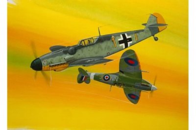 Zoom bild av GÅVOSET: COMBAT SET Bf109G-10 & SPITFIRE Mk.V. SKALA 1/72