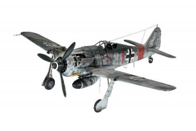 1944 Fw190A-8/R2 STURMBOCK SKALA 1/32. 170 DELAR 282x327mm.