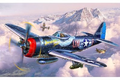 Zoom bild av 1944 usa. P-47 M THUNDERBOLT. 67 DELAR. 156x172mm. NIVÅ 4 AV 5.