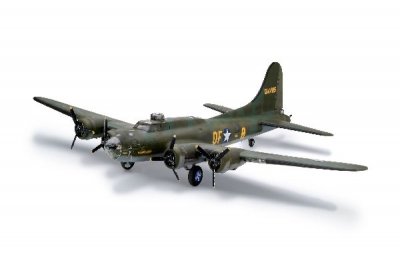 Zoom bild av 1942 B-17F "MEMPHIS BELLE". 107 DELAR. 494x656mm. 1/48