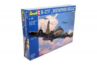 Zoom bild av 1942 B-17F "MEMPHIS BELLE". 107 DELAR. 494x656mm. 1/48