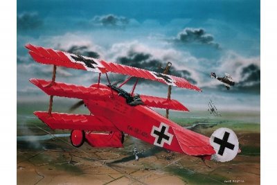 Zoom bild av 1917 FOKKER Dr.I RICHTHOFEN. SKALA 1/28. 66 DELAR. 211x262mm.