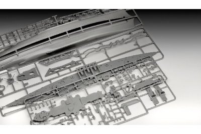 Zoom bild av SCHARNHORST 1939. 122 DELAR L=406mm. NIVÅ 4 AV 5. SKALA 1/570