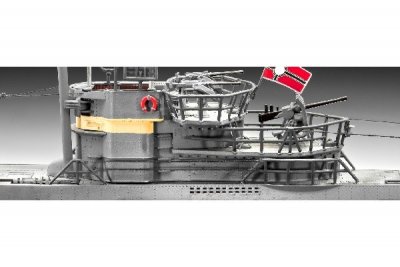 Zoom bild av GERMAN U-BÅT TYPE VII C/41 1943. 107 DELAR L=467mm. NIVÅ 4 AV 5.