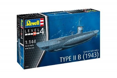 Zoom bild av GERMAN U-BÅT TYPE II B 1943. 55DELAR L=296mm. NIVÅ4 AV 5. SKALA