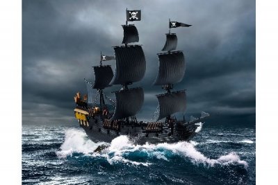 Zoom bild av BLACK PEARL. 112 DELAR, 260x235mm. SKALA 1/150 (KÄND FRÅN FILMER