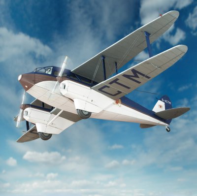 Zoom bild av DE HAVILLAND DH 89 DRAGON RAPIDE. SKALA 1/24