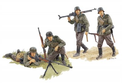 Zoom bild av GERMAN ANTI-TANK TEAM. FRANCE 1940. SKALA 1/35