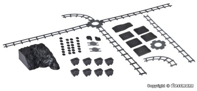 Zoom bild av 39853 H0 Dekoset Kolvagnar, växel, räls 1 METER.