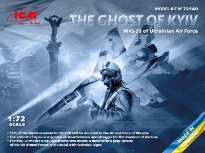 Zoom bild av 2 STYCKEN THE GHOST OF KYIV MIG 29. SKALA 1/72 + PLASTLIM FRÅN R