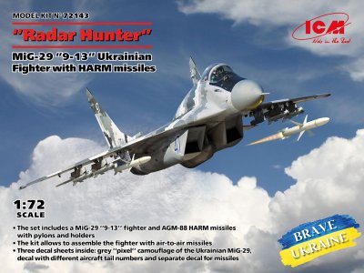 MiG-29 “9-13” Ukrainian Fighter with HARM missiles