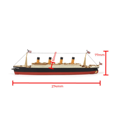 Zoom bild av Easy Kit Titanic Träfartygsmodell, skala 1:1000