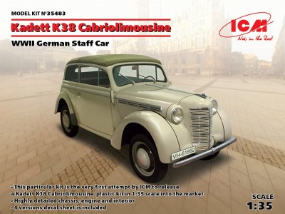 Zoom bild av Kadett K38 Cabriolimousine WWII Tysk stabsbil 1/35