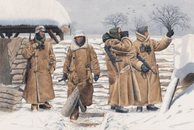 Zoom bild av GERMAN INFANTRY IN WACHTMANTEL, LENINGRAD 1943. SKALA 1/35