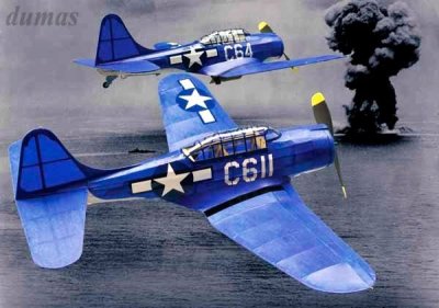 Zoom bild av SBD-5 DAUNTLESS. BALSAFLYGPLAN