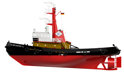 Zoom bild av 1/50 Elbehafen 1 Ice Breaking Tug Boat. TRÄBYGGSATS.