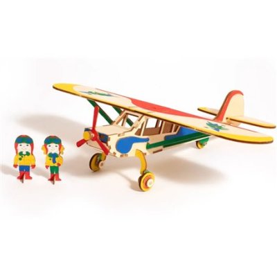 Zoom bild av Falcon Airplane Model for Kids. TRÄBYGGSATS.