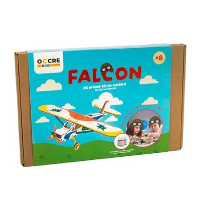Zoom bild av Falcon Airplane Model for Kids. TRÄBYGGSATS.