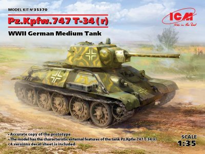 Zoom bild av Pz.Kpfw.T34-747(r) WWII German medium Tank 1/35