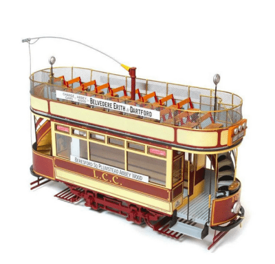 Zoom bild av LONDON SPÅRVAGN. TRÄBYGGSATS I SKALA 1/24