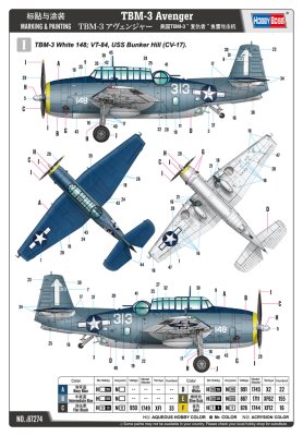 Zoom bild av 1/72 TBM-3 Avenger